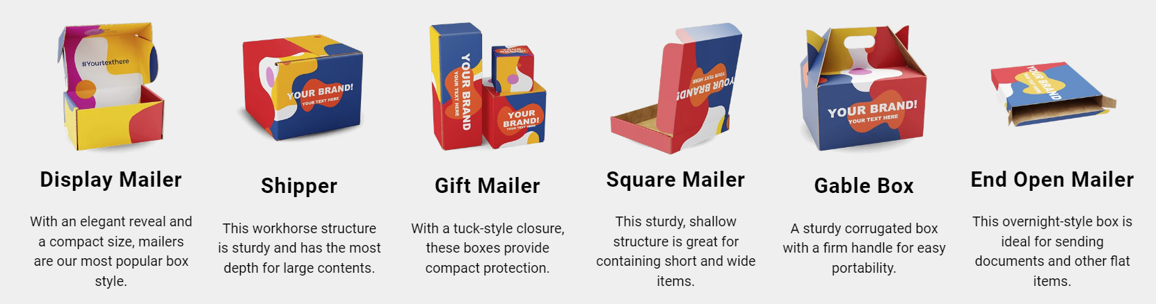 custom branded mailer box options