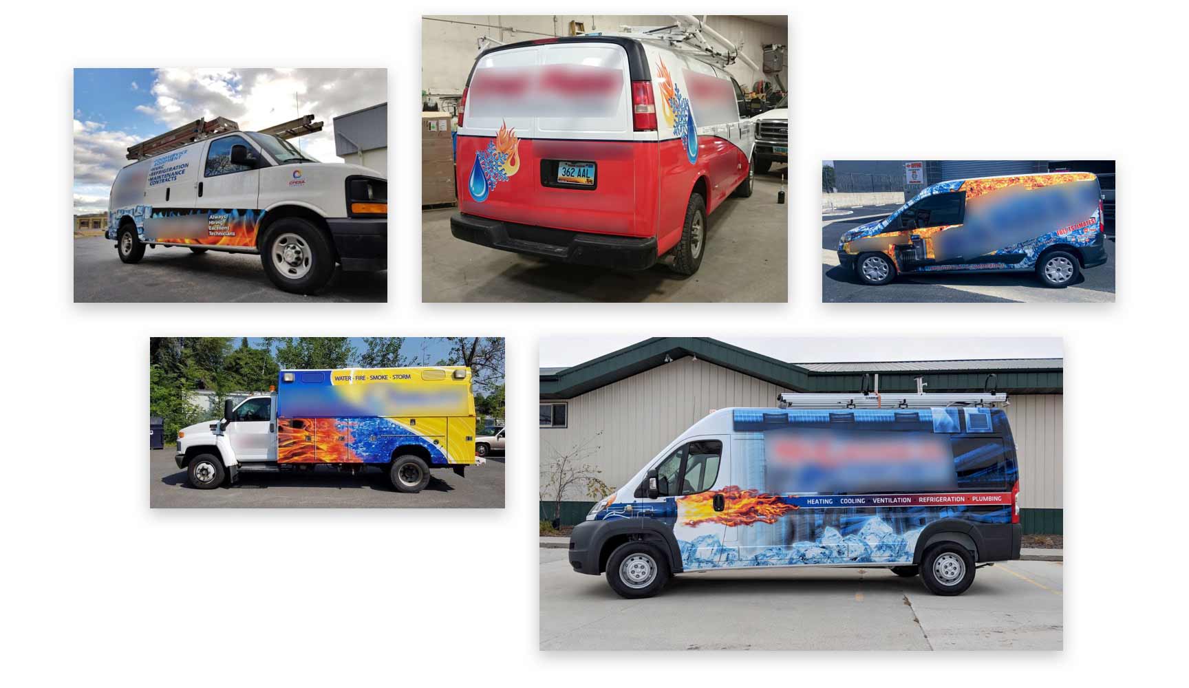 Cargo Vans With Fire And Ice Art