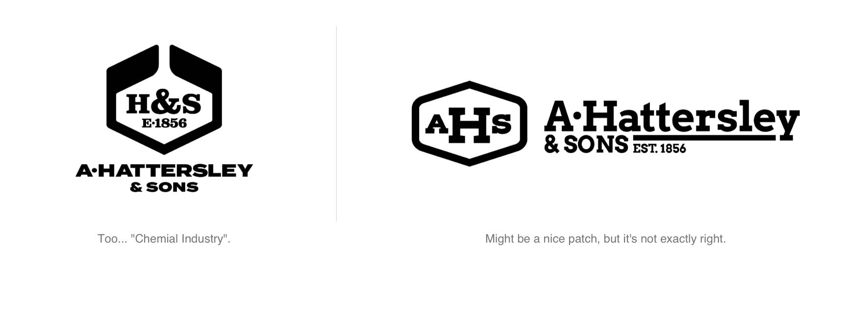 Two Hattersley Logo Drafts