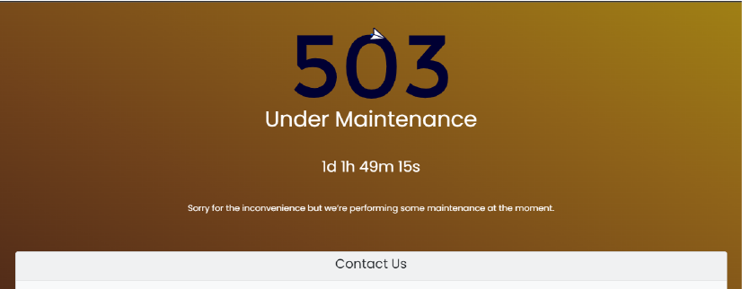 503 Website Error Pop-Up