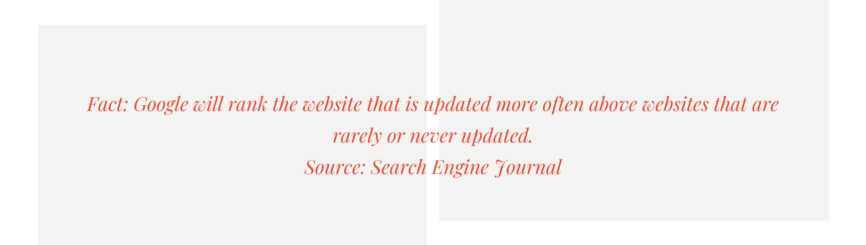 Search Engine Journal fact on updating your website often