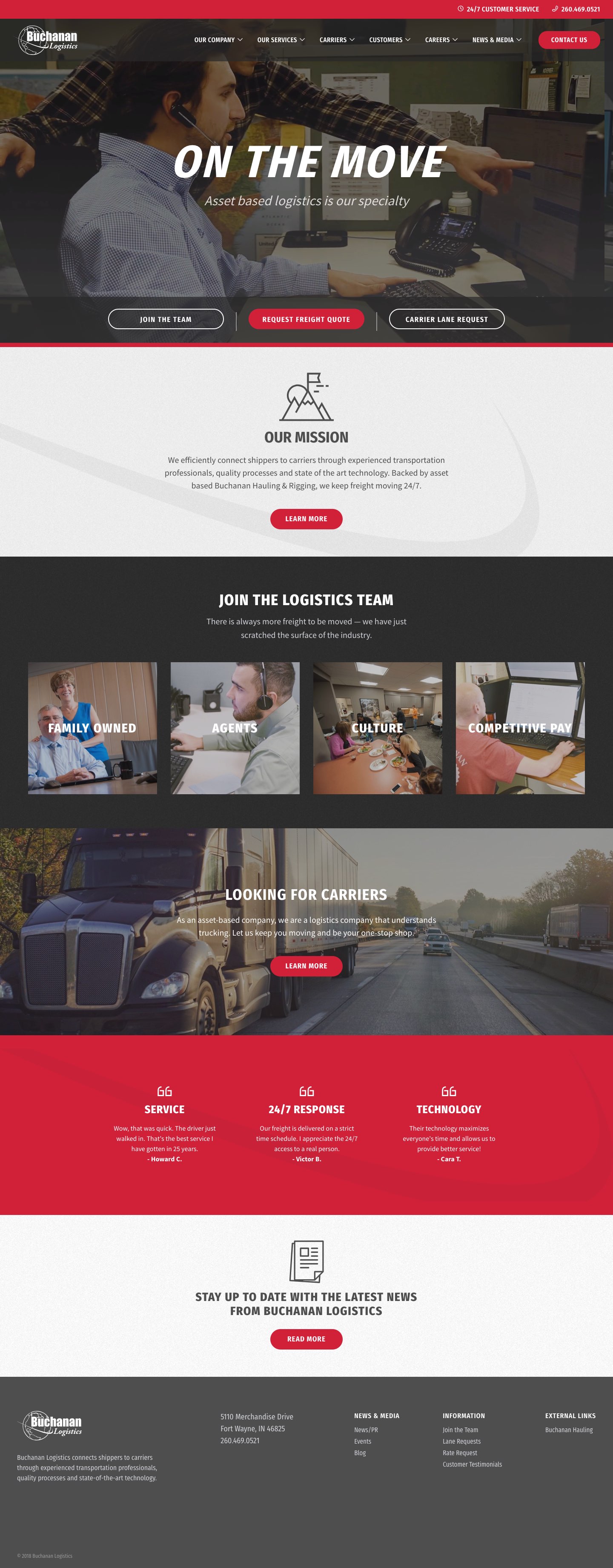 Buchanan Logistics - Website Design and Development Buchanan Logistics - Website Design and Development