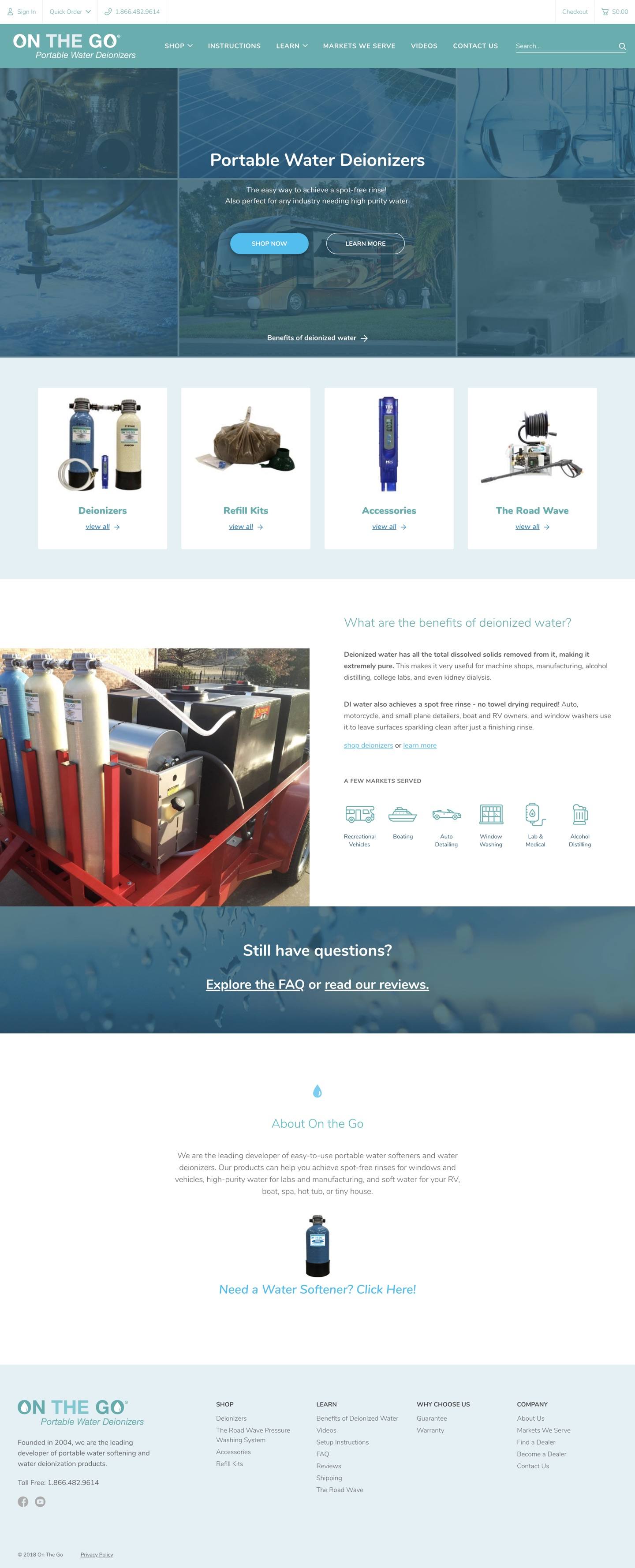 Portable Water DI - Website Design & Development