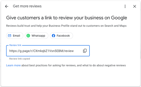 Google Business Profile Review Link