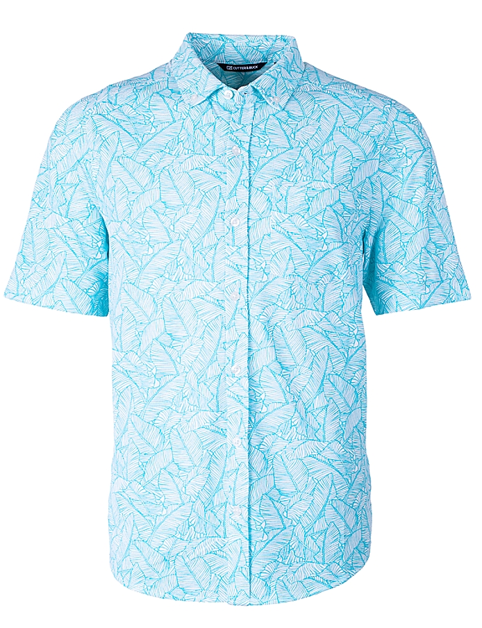 Men's Reach Oxford Print Button Front Short Sleeve