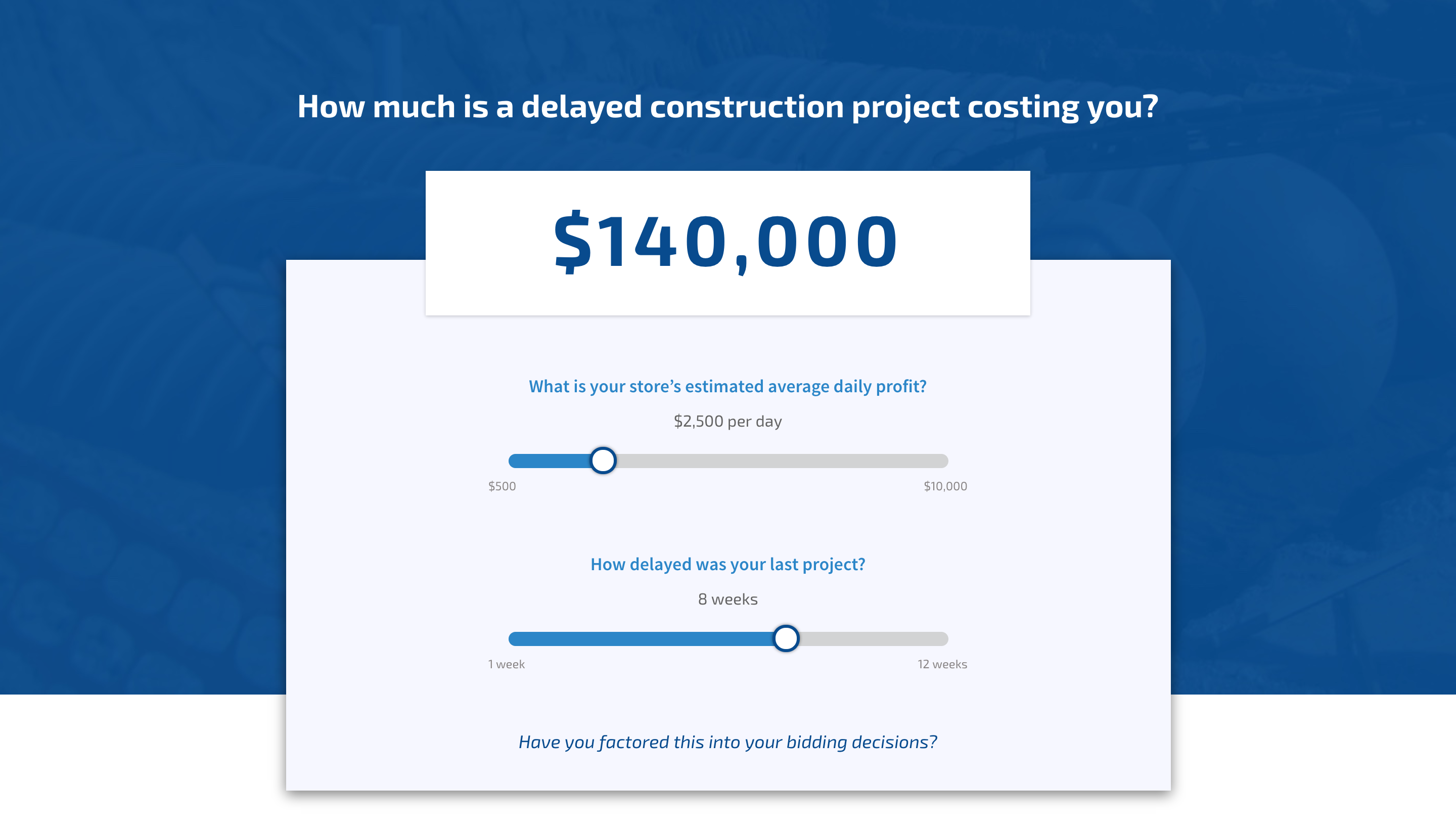 Construction Project Cost Calculator