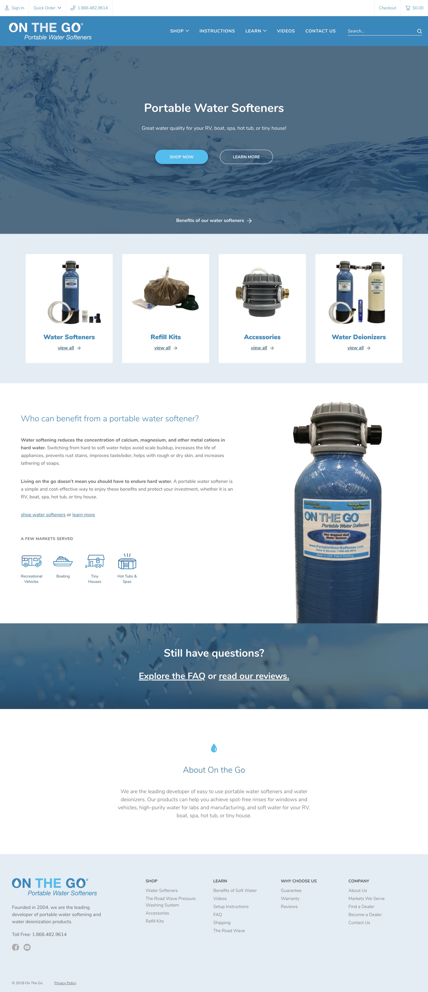 Portable Water Softeners - Website Design and Development