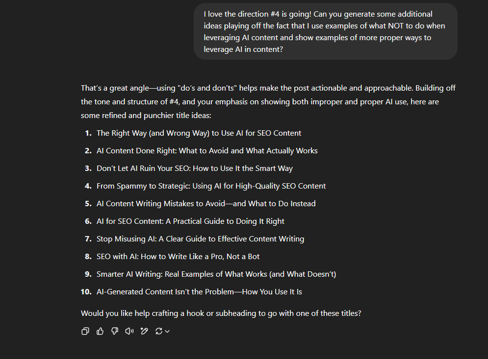 Refining the Title in Chat GPT