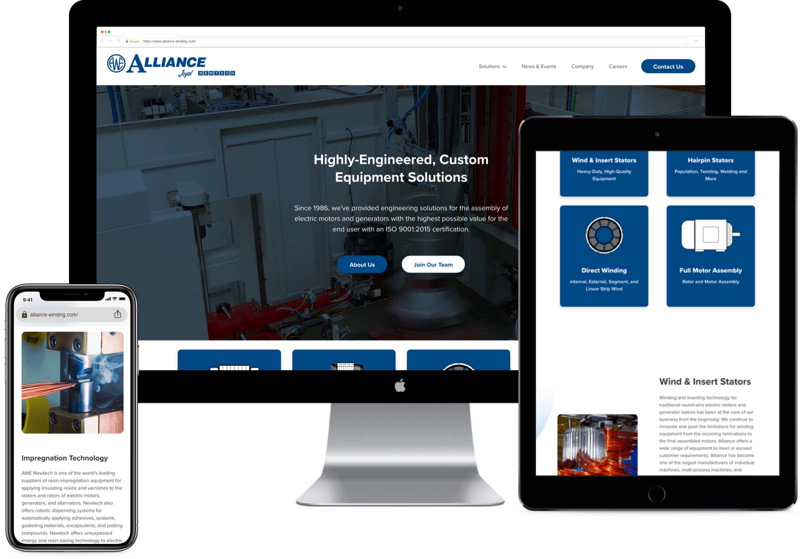 Alliance Winding Equipment - Web Design
