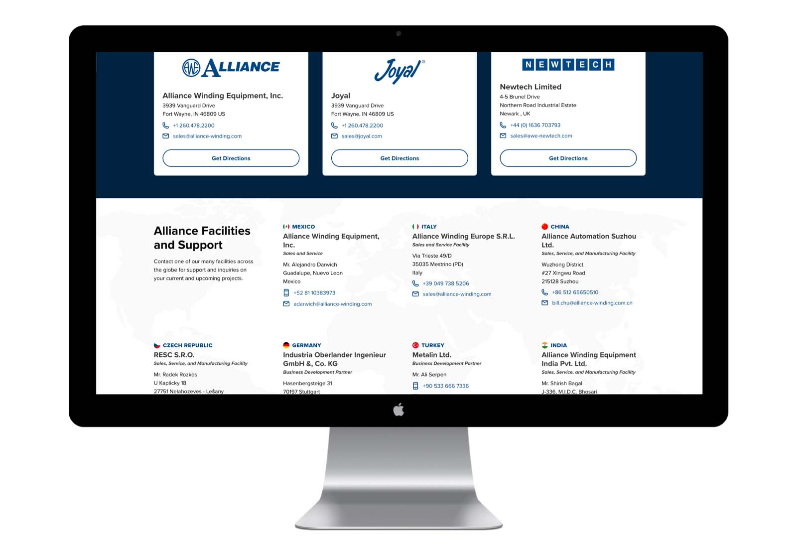 Alliance Winding Equipment - Web Design