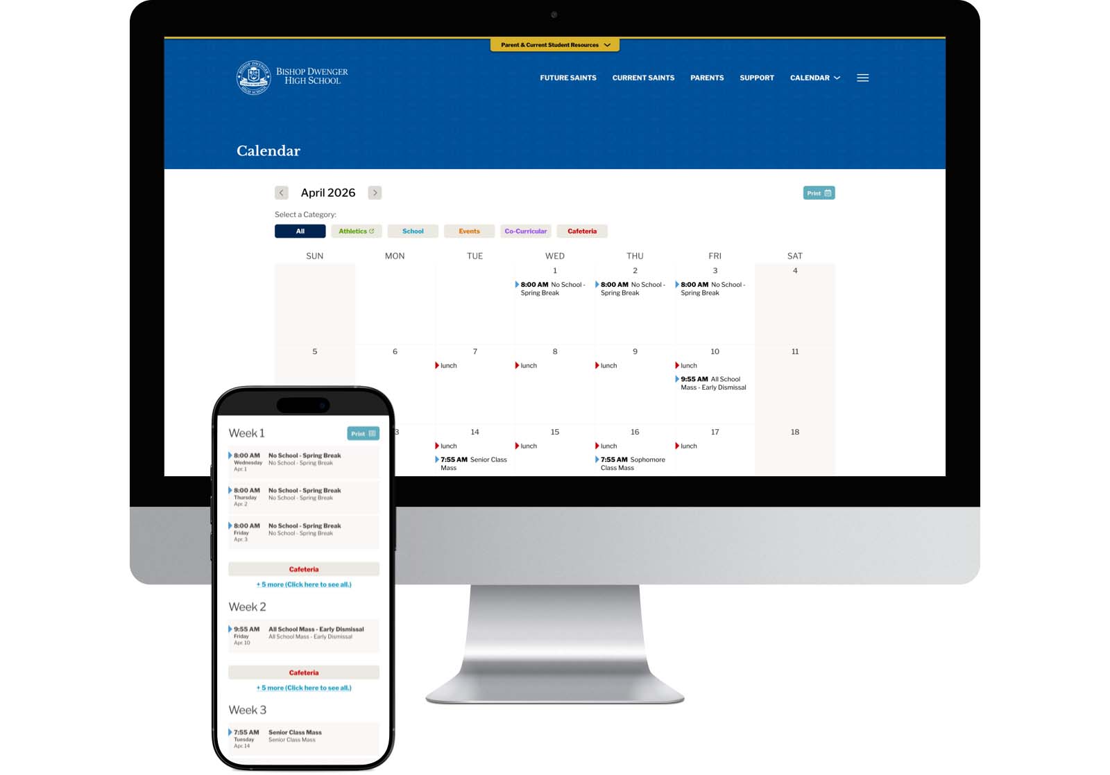 Bishop Dwenger - Calendar Bishop Dwenger - Calendar