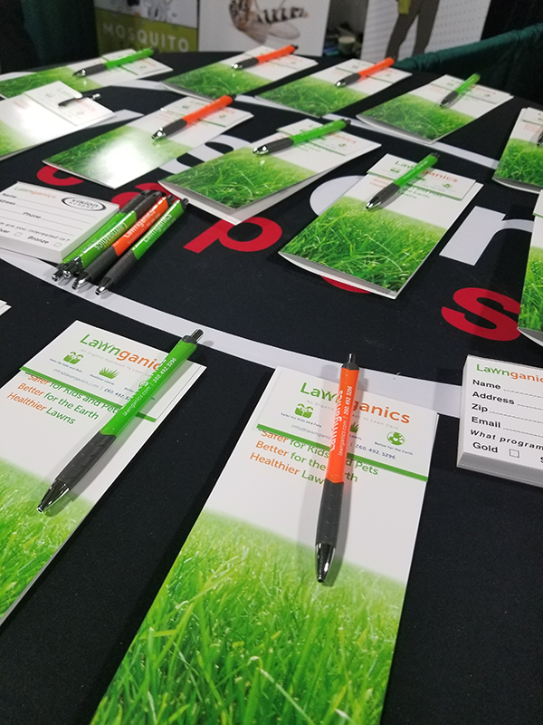 Lawnganics Brochures, Business Cards and Pens