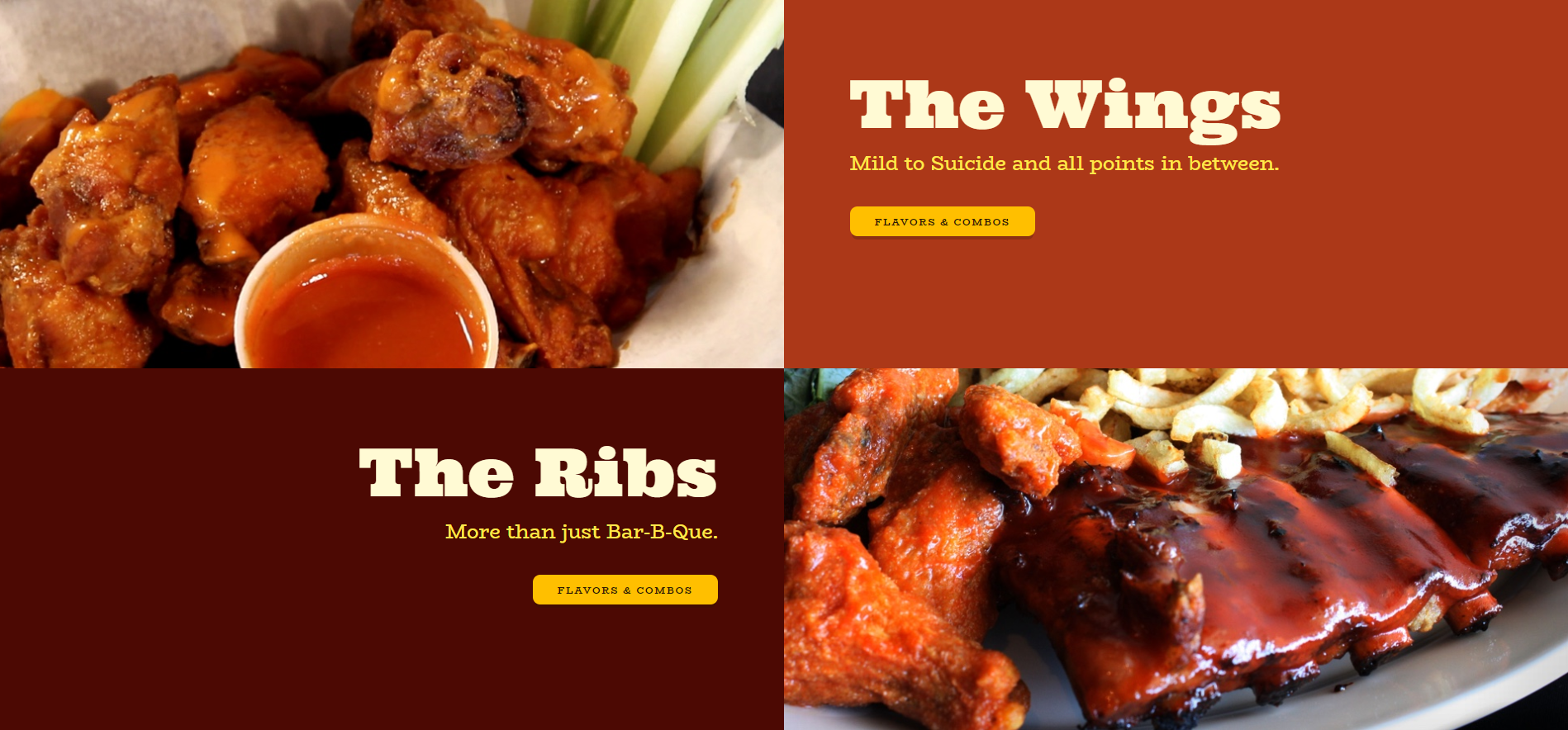 Snippet from Buffalo Wings & Ribs website