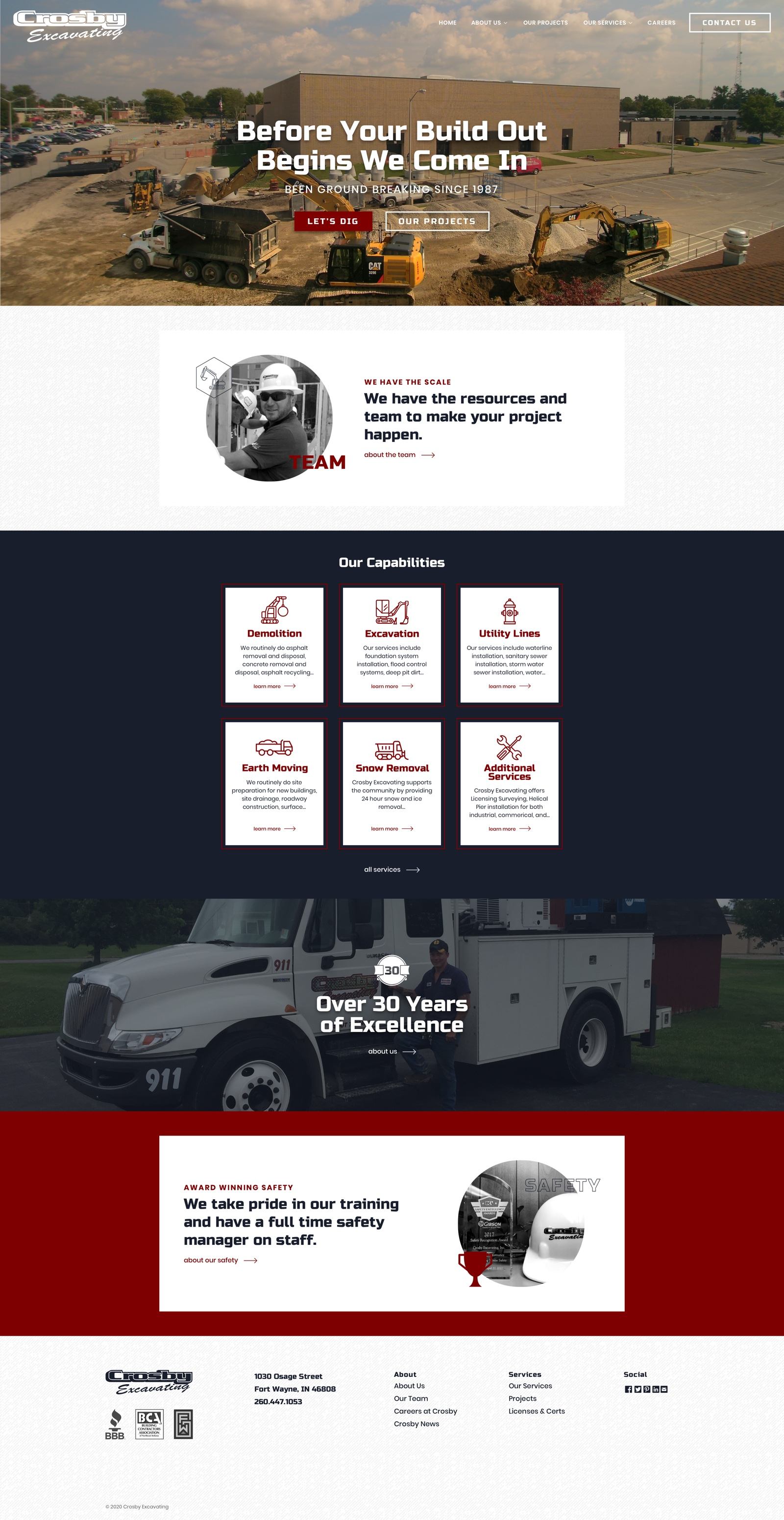 Crosby Excavating - Web Design Crosby Excavating - Web Design