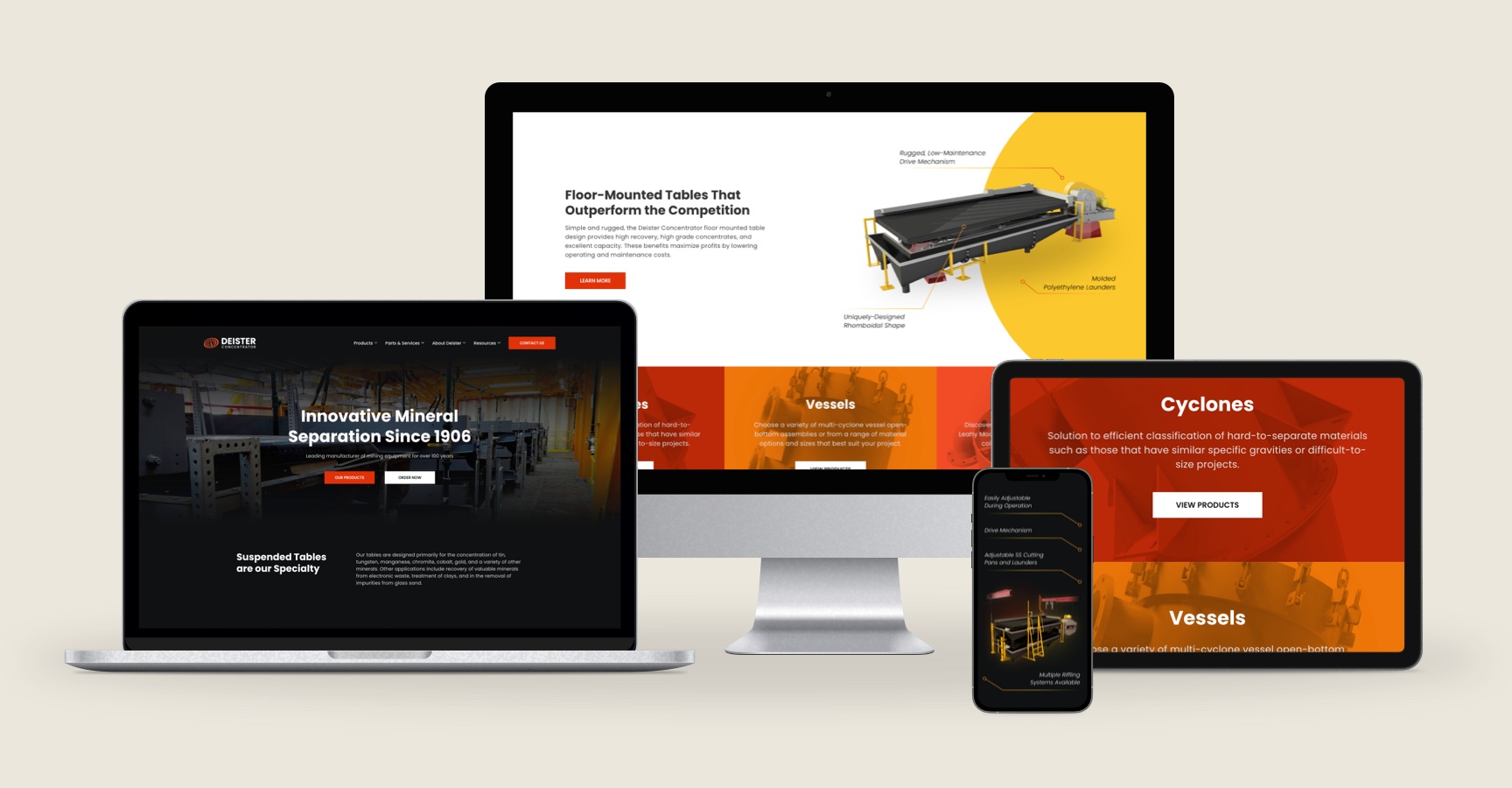 Responsive Deister Concentrator website design