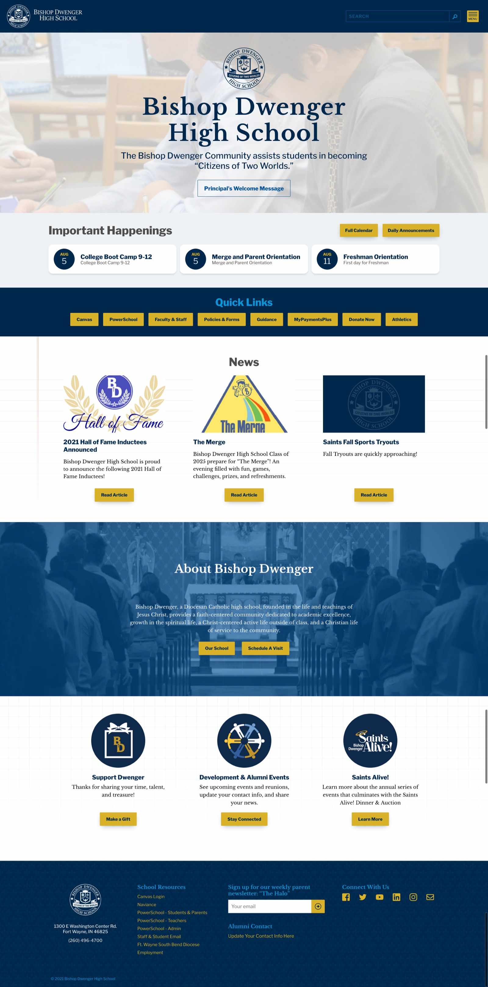 Bishop Dwenger - Website Design and Development Bishop Dwenger - Website Design and Development