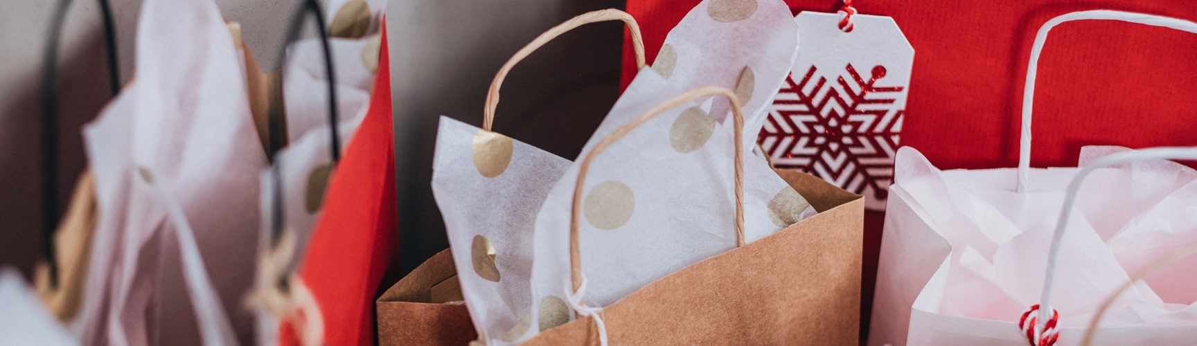 Christmas shopping gift bags