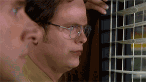 Dwight Schrute Looking Into Window Gif