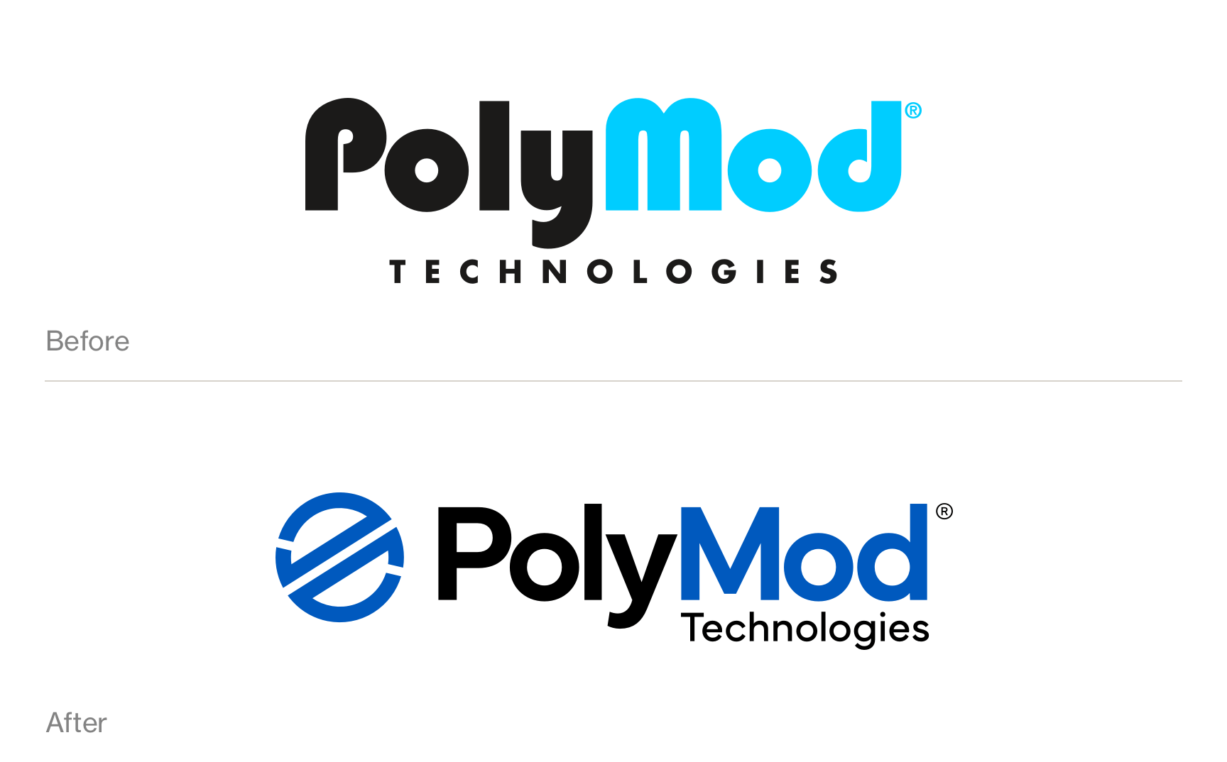 PolyMod Before and After Logo Redesign
