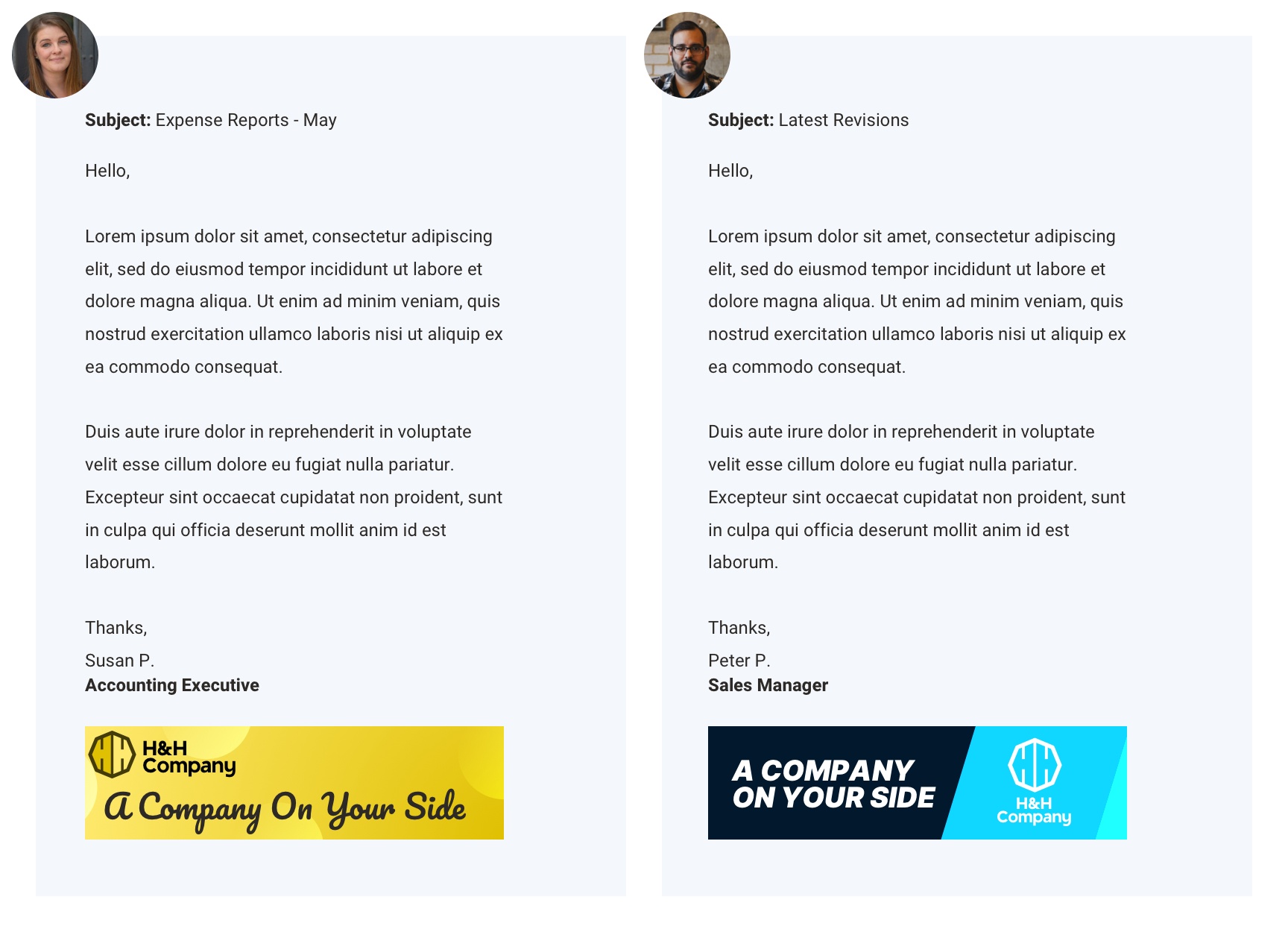 Email branding examples