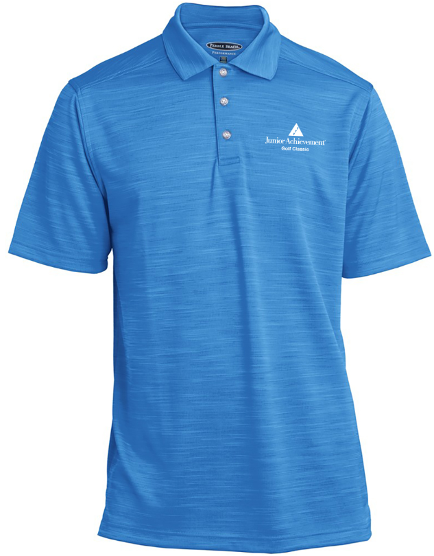 Blue Polo Shirt With Junior Achievement's Logo