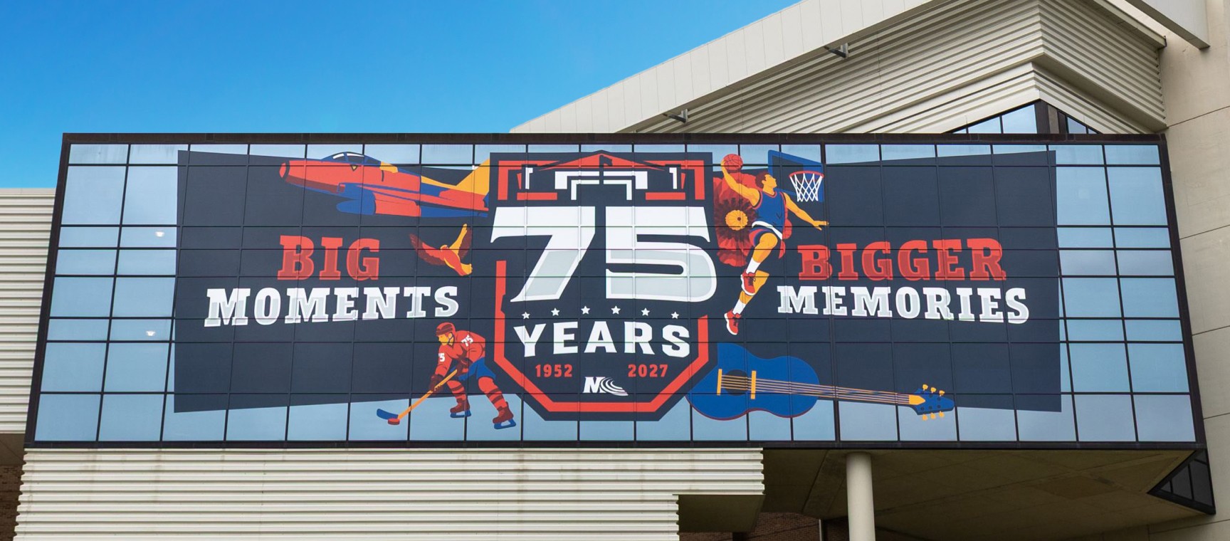 Memorial Coliseum 75th Anniversary Window Cling