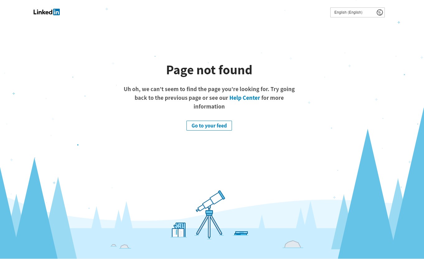 Custom 404 error page with direction