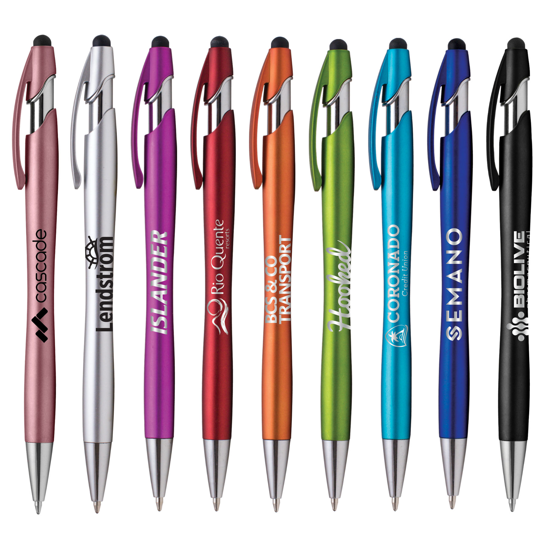 multi-colored pens