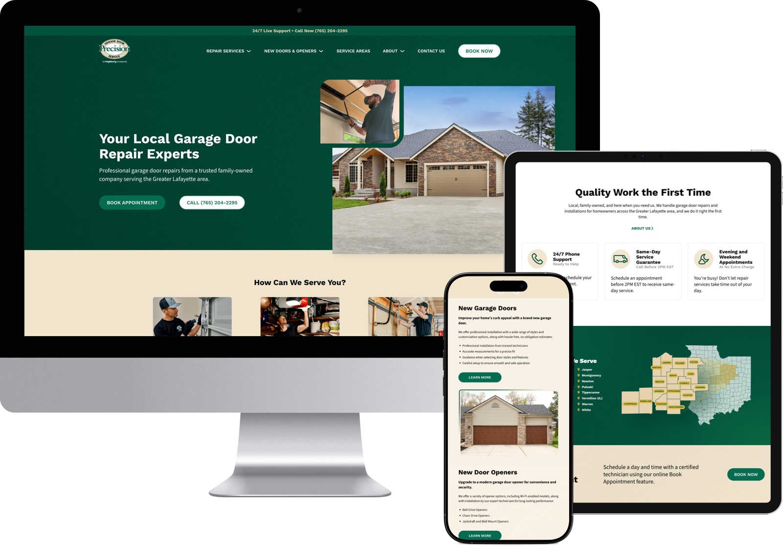 Precision Garage Door Service of Lafayette - Website