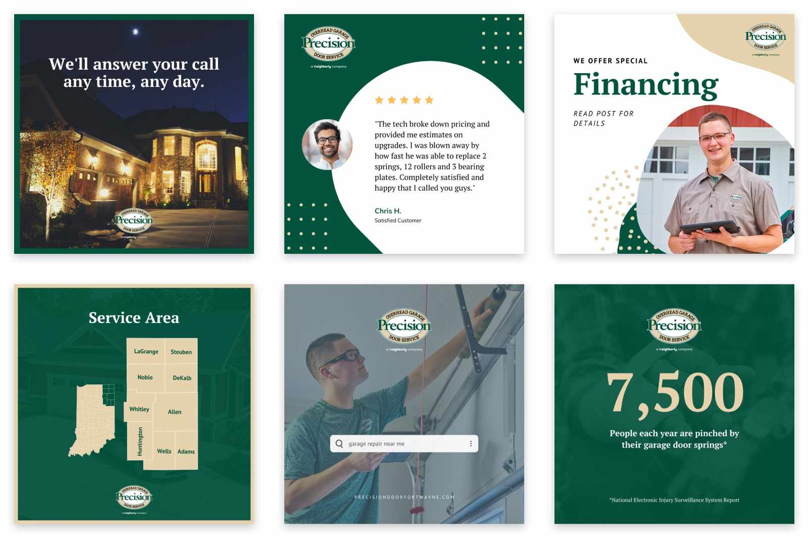 Precision Garage Door - Social Media Graphics Precision Garage Door - Social Media Graphics