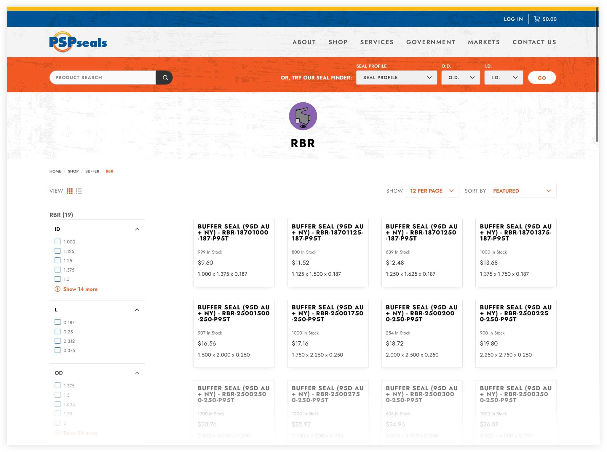 PSP Seals Inventory Page