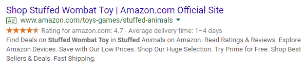 Google Search Ad Example