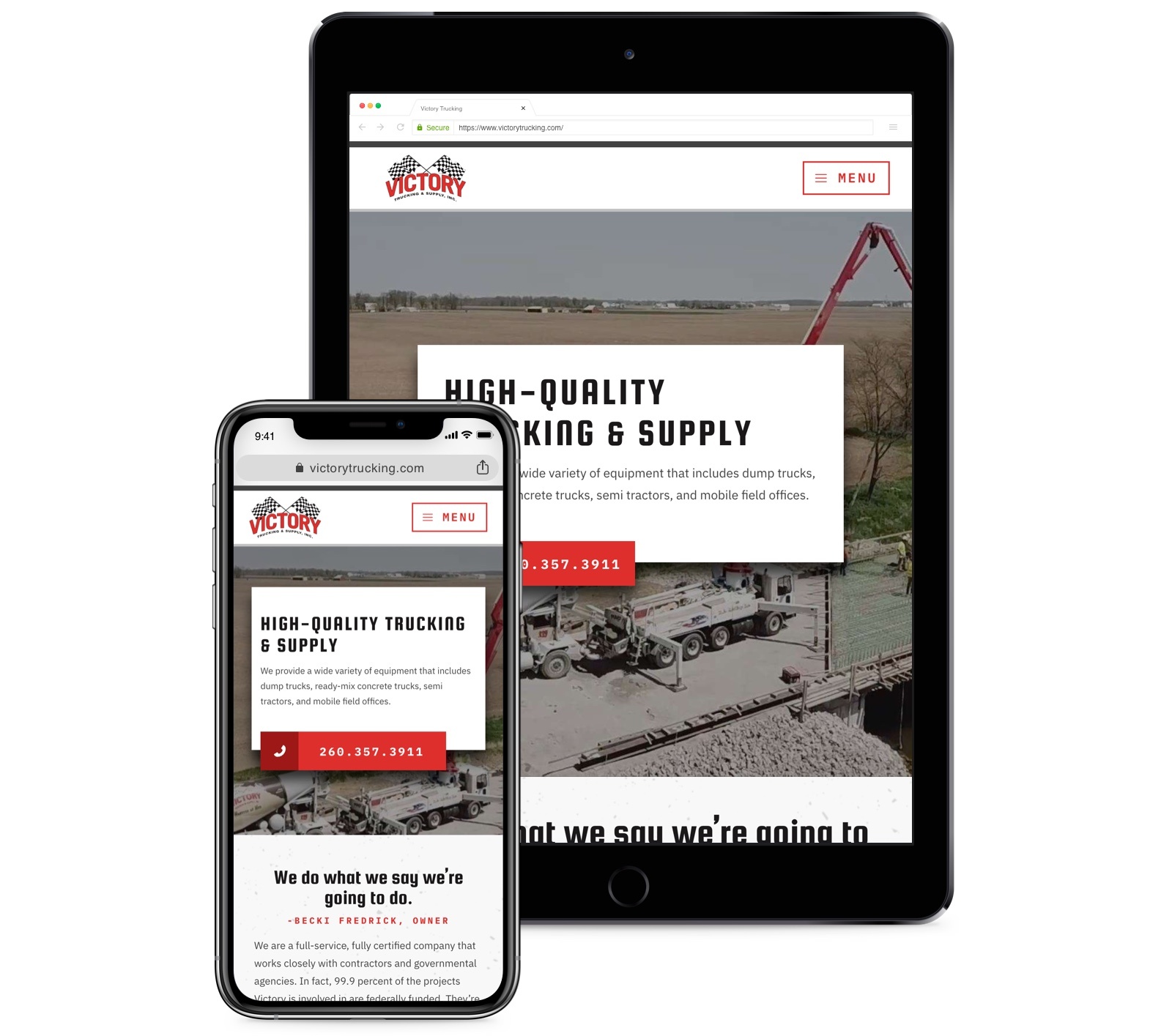 Victory Trucking - Responsive Mobile Device Compatibility Victory Trucking - Responsive Mobile Device Compatibility